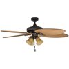 Honeywell Ceiling Fans Palm Valley, 52 in. Indoor/Outdoor Ceiling Fan with Four Lights, Bronze Tropical 50506-40